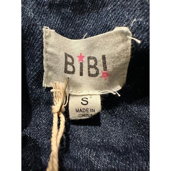 Bibi – Acid Wash Denim Half-Zip Pullover Hoodie – Size Small - Picture 2 of 4